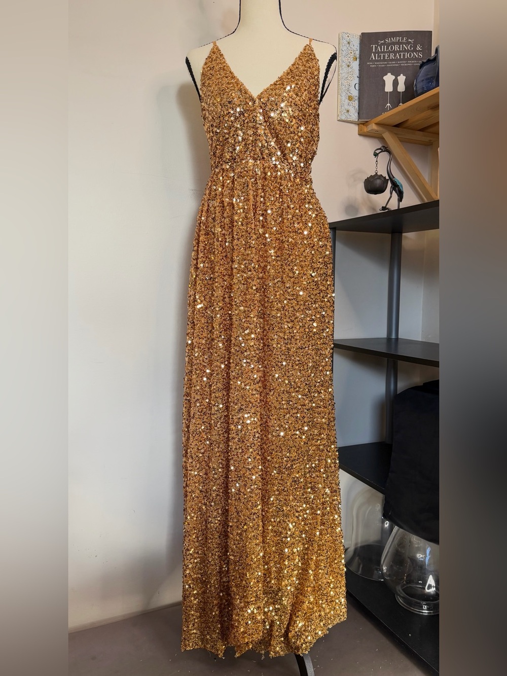 Zara Gold Sequin Maxi Dress – Limited Edition, Brand New with Tags